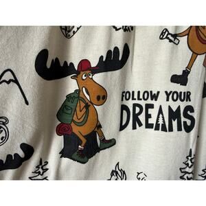 Lazy One NWT Moose Camping Pajama Pants “Follow Your Dreams” Size M Cozy PJ